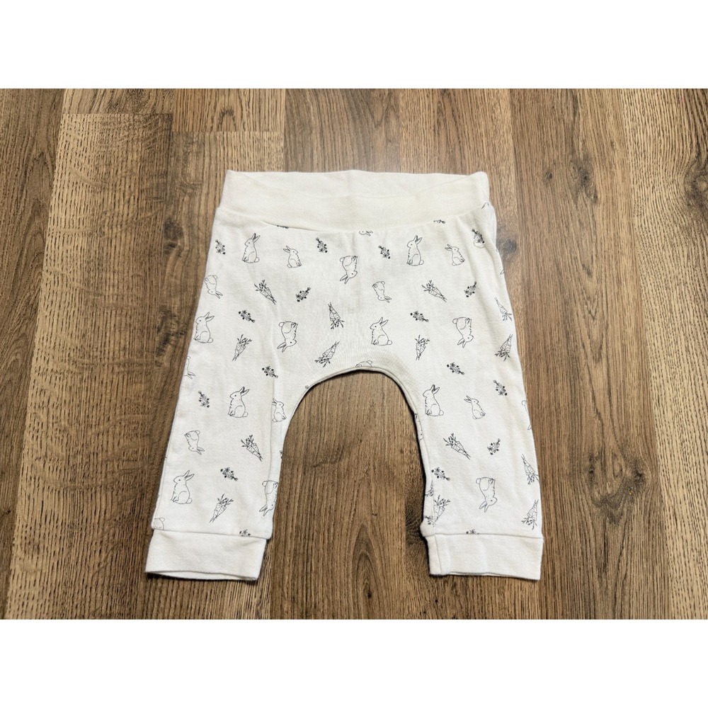 Rae Dunn Baby Magenta pants, Infant 6-9M, White Black, Bunny Carrots Flowers